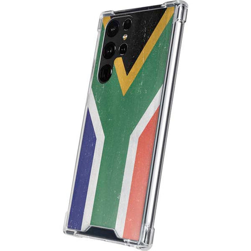 South Africa Flag Distressed Galaxy S23 Ultra Clear Case